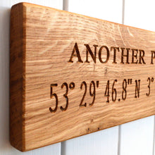 Load image into Gallery viewer, Personalised Engraved Oak Co-ordinate Plaque