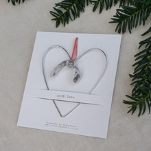 Load image into Gallery viewer, Aluminium Mistletoe Heart with Ribbon