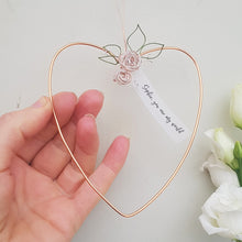 Load image into Gallery viewer, Personalised Copper Floral Heart