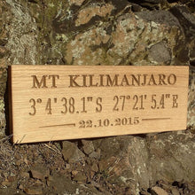 Load image into Gallery viewer, Personalised Engraved Oak Co-ordinate Sign