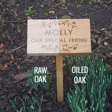 Load image into Gallery viewer, Floral Oak Memorial Plaque