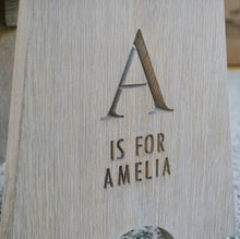 Load image into Gallery viewer, Personalised Contemporary Oak Child's Stool