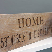 Load image into Gallery viewer, Personalised Contemporary Engraved Oak Co-ordinate Sign