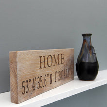 Load image into Gallery viewer, Personalised Contemporary Engraved Oak Co-ordinate Sign