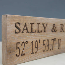Load image into Gallery viewer, Contemporary Romantic Engraved Oak Location Sign