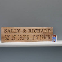 Load image into Gallery viewer, Contemporary Romantic Engraved Oak Location Sign