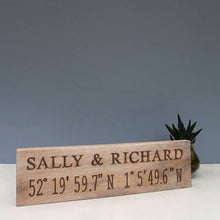 Load image into Gallery viewer, Contemporary Romantic Engraved Oak Location Sign