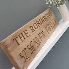 Load image into Gallery viewer, Contemporary Engraved Oak Family Location Sign