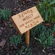 Load image into Gallery viewer, Floral Oak Memorial Plaque