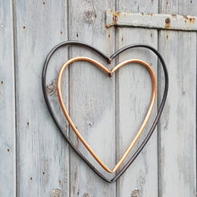 Load image into Gallery viewer, Copper Nesting Hearts Decoration