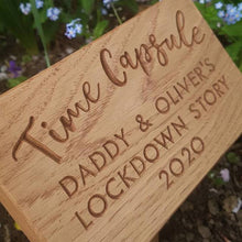 Load image into Gallery viewer, Time Capsule Garden Marker in Oiled Oak