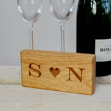 Load image into Gallery viewer, Personalised Solid Oak Block with Heart