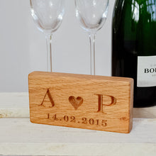 Load image into Gallery viewer, Personalised Solid Oak Block with Heart