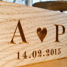 Load image into Gallery viewer, Personalised Solid Oak Block with Heart