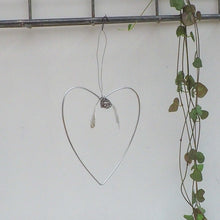 Load image into Gallery viewer, Aluminium Mistletoe Heart Decoration with Ribbon