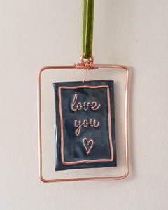 Tiny Copper With Love Plaque